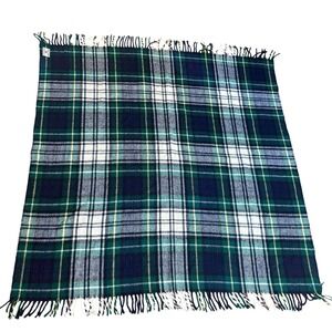 Vintage Troy Robe Blanket Throw‎ Tartan Plaid Wool Stadium Bed Fringed 57x52